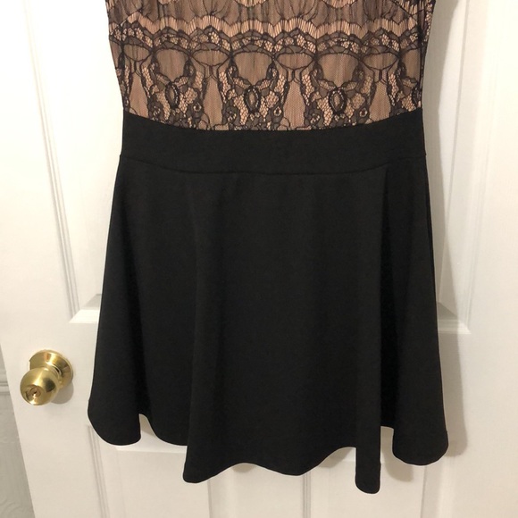 (M) Revamped Black Lace Mini Dress with Skort - Picture 3 of 16